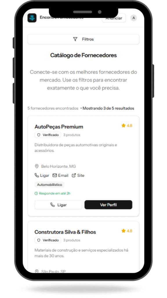 catalogo de fornecedores